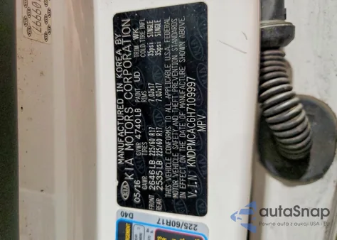 2017 Kia Sportage Lx из США, поврежденный, VIN KNDPMCAC6H7109997